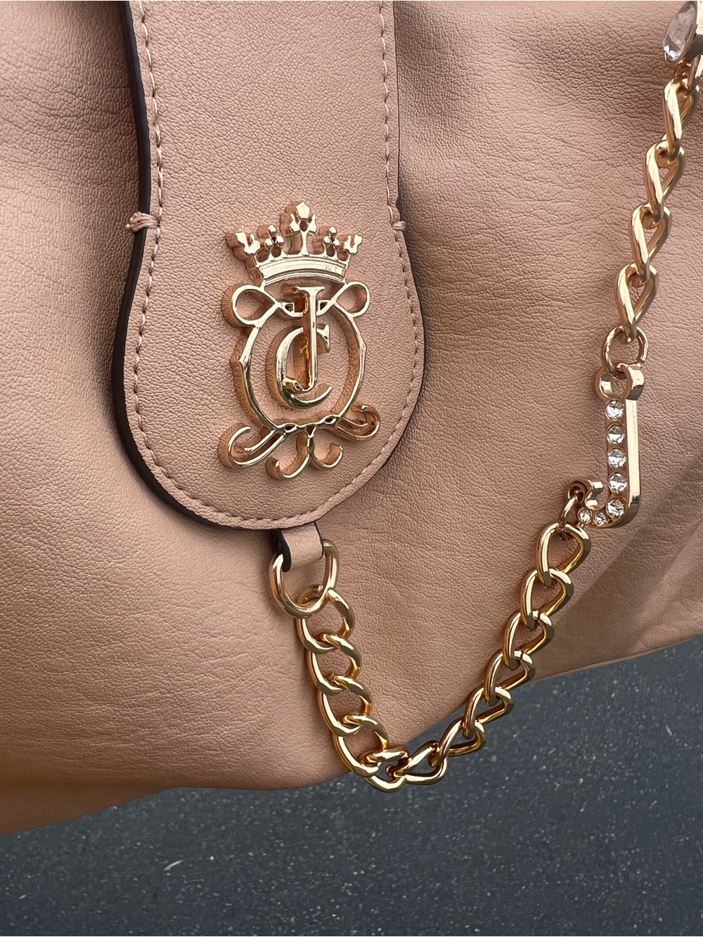 Juicy Couture Crown Monogram Chain Shoulder Bag in Blush